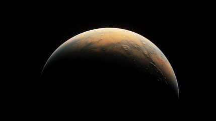 The Red Planet Mars Orbiting in the Cosmic Expanse