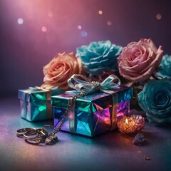 gift box and rose