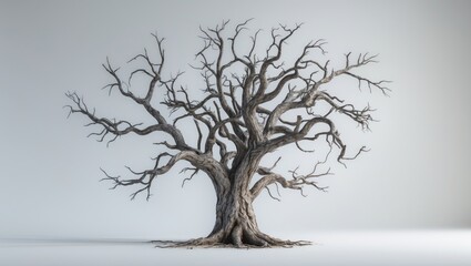 Dead tree set against a white background.