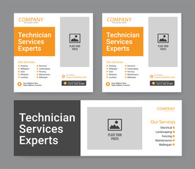 Electrician service flyer template and banner template, Professional electrical service poster and flyer template