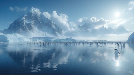 Cloudy reflection water landscape