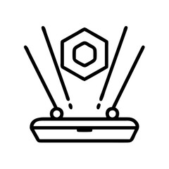 Hologram projector technology icon vector illustration for futuristic display and presentation design concept