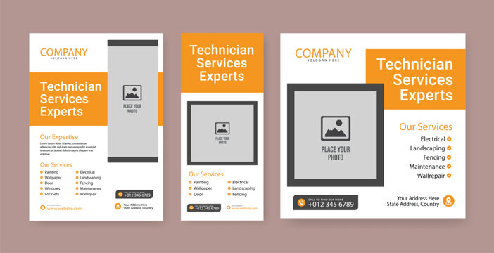 Electrician abstract banner template, electrical service job advertisement, wireman rectangle size ad, electricity plug flyer leaflet concept