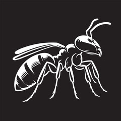 Carpenter Ant Vector | Black Ant Silhouette Clipart Illustration