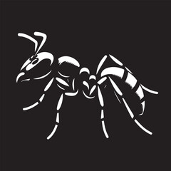 Carpenter Ant Vector | Black Ant Silhouette Clipart Illustration