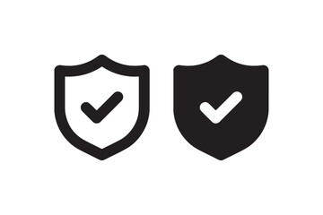 Shield icons with check mark symbol Vector