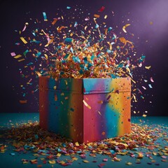 christmas gift box with stars