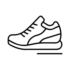 Outline drawing of a running shoe athletic footwear sneaker for sports and casual wear vector style image