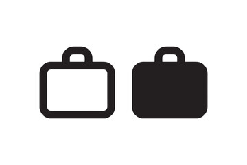 Briefcase icons in outline and solid style Vector