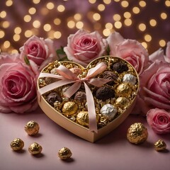 heart shaped box with golden rings