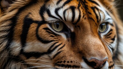 Macro view of actual cat fur emphasizing the texture and pattern of the black stripes