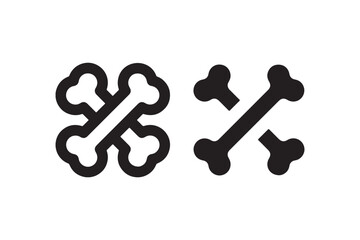 Crossed bone icons in flat style Vector