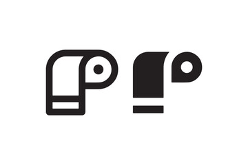 Toilet paper roll icon in outline and solid Vector