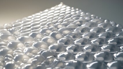 Fototapeta premium Intimate look at white plastic bubble wrap texture for backdrop