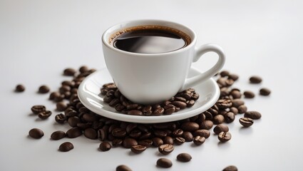 Obraz premium White background with an isolated coffee cup
