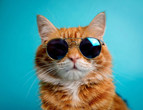 chat avec des lunettes de soleil