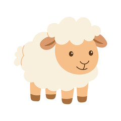 A cartoon sheep with a big smile on its face