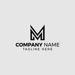 Fototapeta premium Minimalist Letter M Logo Design in Geometric Modern Style