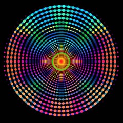 Dot pattern abstract spiral light.