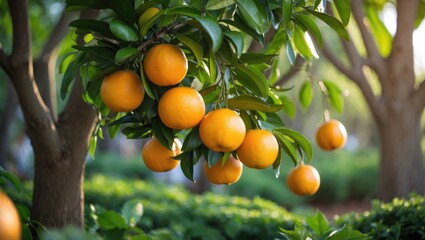 Grapefruit tree during the spring flower celebration.