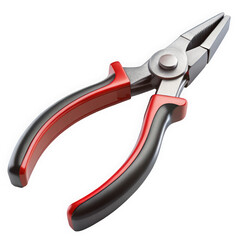 Obraz premium A close-up of a pair of red and black pliers, showcasing their sleek design and sturdy grip, perfect for various DIY tasks and repairs.