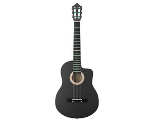 Naklejka premium A black acoustic guitar with a classic design, suitable for music performance and practice.