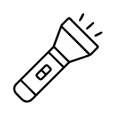 Isolated flashlight vector icon illustration for camping hiking and emergency light source design needs exactly  chars
