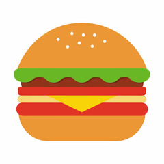 Burger icon on white background