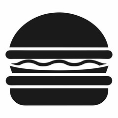 Burger silhouette icon on white background