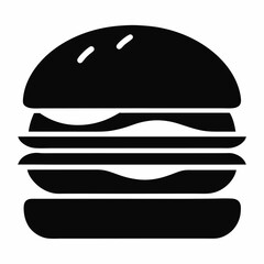 Burger silhouette icon on white background