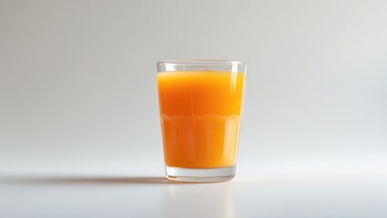 Glass of nutritious carrot juice isolated on a white surface