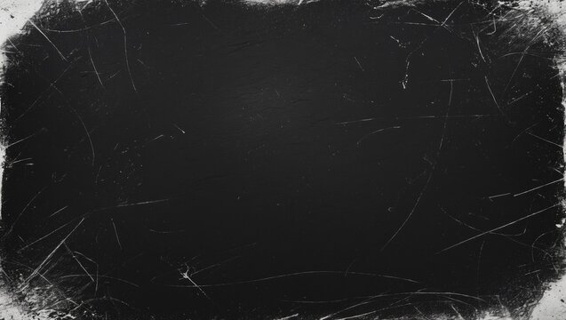 Overlay of dust scratches. Classic film texture. Aged black screen with white dirt effect intended for photo editors.