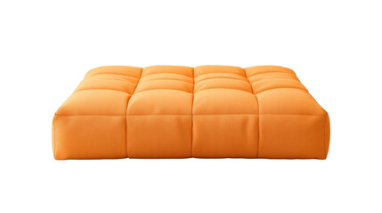 Fototapeta premium A set of plush geometric patterned orange cushions arranged in a modular design offering versatile seating and a contemporary minimalist aesthetic for modern living spaces