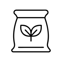 Fertilizer bag icon vector illustration for agriculture and gardening supplies and organic farming