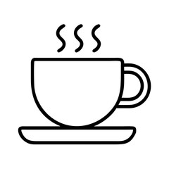Hot coffee cup vector illustration with steam for cafe menu and drink related design projects use
