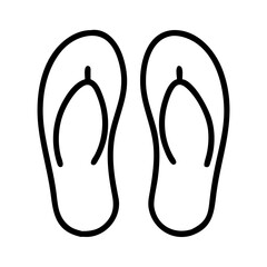 Download simple outline drawing of flip flops summer footwear beach vacation sandals vector illustration art