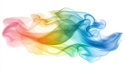 Obraz premium Colorful smoke art, abstract shapes and textures on white background for modern design