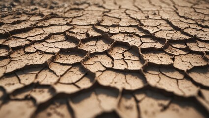 Close view of arid soil ahead of rainfall