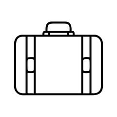 Outline travel suitcase vector icon for vacation luggage baggage and business briefcase design element 