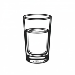 Stylized line art icon representing a glass of water showcasing simplicity and clarity