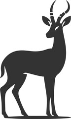 Black silhouette of a antelope