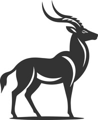 Black silhouette of a antelope
