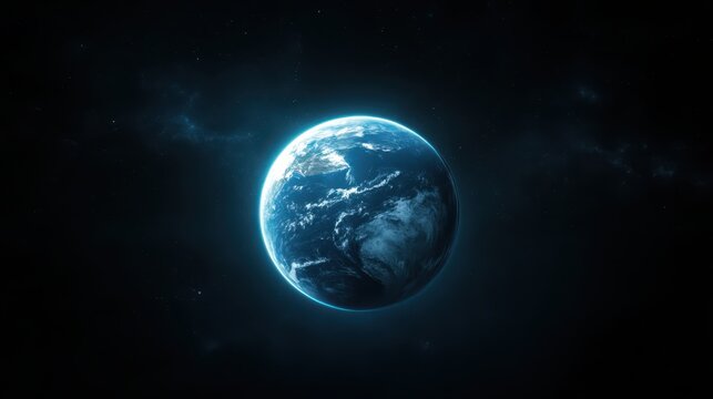 Aweinspiring view of earth from space with nebulae, stars, and the vastness of the universe