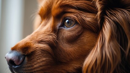 Dog coat. Texture of animal fur. Fur expenses. Short-haired. Close-up of a brown animal with natural short hair. The hair covering.