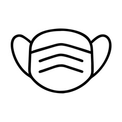 Obraz premium Medical face mask vector icon for coronavirus protection and healthcare safety drawing line art design 