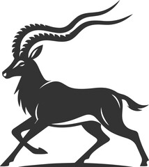 Black silhouette of a antelope