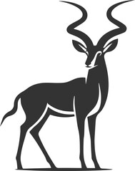 Black silhouette of a antelope