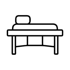 Massage table icon vector, spa and wellness center equipment for relaxation therapy and body treatment illustration