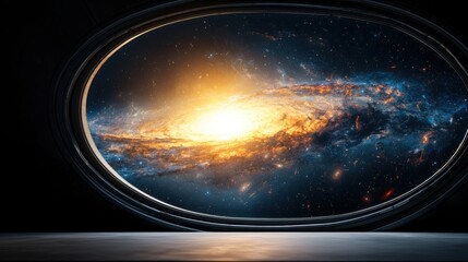 the milky way galaxy seen through a window