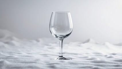 Isolated clean wine glass without contents on white.